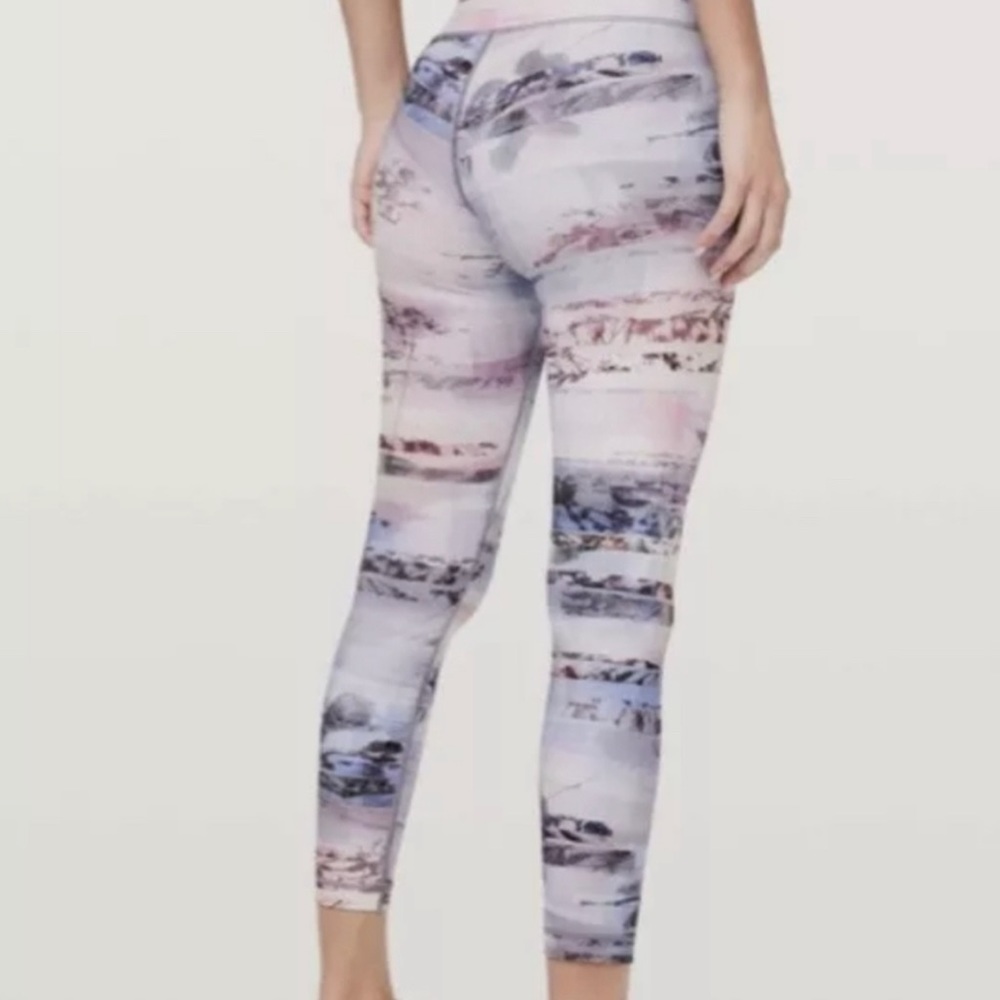 Lululemon Fast Free 7/8 Tight II Size 6 Nulux Sunrise Silhouette Multi Leggings